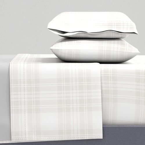 Soft Bone White Large Traditional Tartan Plaid Pattern Interior Collection Home Decor Collection baby sheet set design