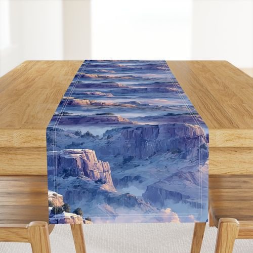 Winter Silence Over the Grand Canyon Watercolor Landscape Home Styling Collection Decor Collection canyon table runner design