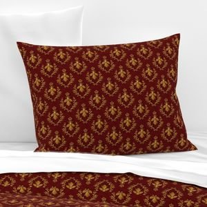 Small Napoleonic Royal Bee and Laurel Wreath Pattern on Crimson Red Home Styling Collection Home Styling Collection bee pattern pillow sham design