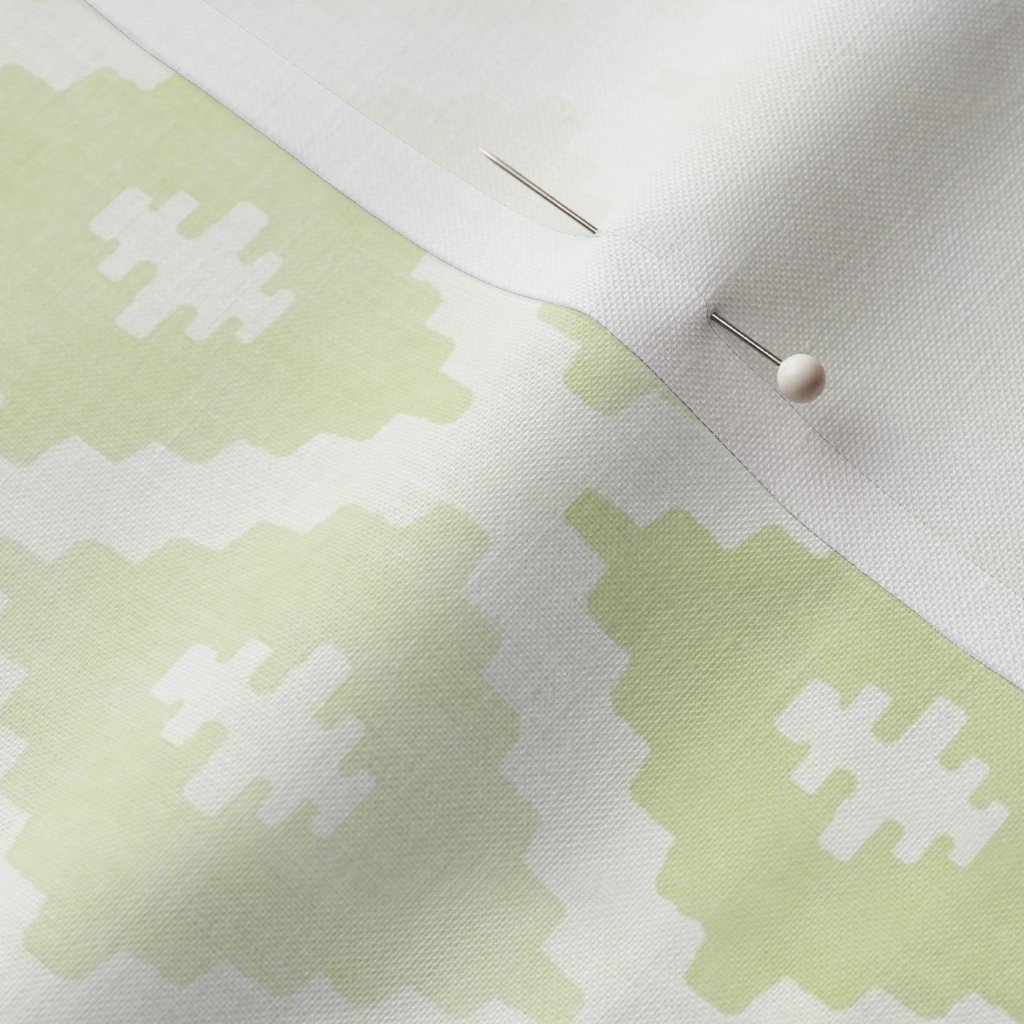 Small Sun Faded Mediterranean Diamond Pattern in Lime Sage Green Interior Collection Design Collection dusty green fabric