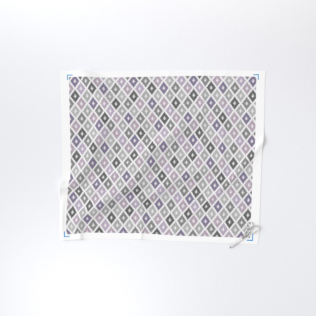 Small Sun Faded Mediterranean Diamond Pattern in Smoky Lavender Slate Decor Collection Home Styling Collection charcoal gray fabric