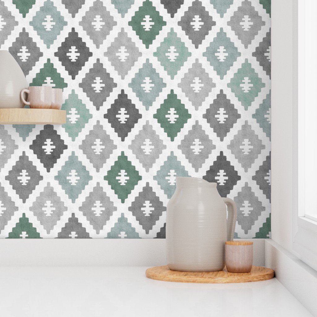 Large Weathered Seafoam Diamond Pattern in Charcoal Gray Decor Collection Home Decor Collection charcoal gray wallpaper