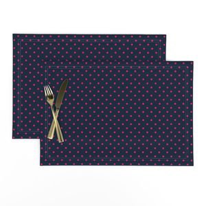 Mini Hot Pink Polkadots on Navy Blue Decor Collection Decor Collection navy blue and hot pink placemat design