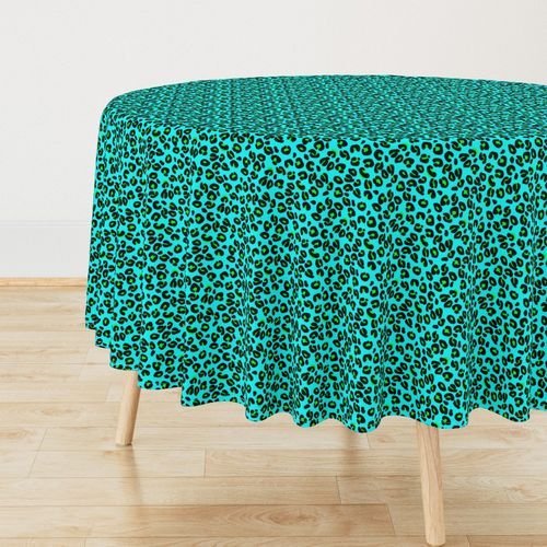 Leopard Spots Aqua Decor Collection Design Collection jungle cat tablecloth design