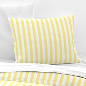 Buttermilk Yellow and White Wide Stripes Decor Collection Home Styling Collection yellow striped pillow sham design