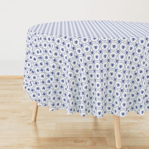Royal Blue Honey Bees in Wreaths Home Decor Collection Home Decor Collection queen bee tablecloth design