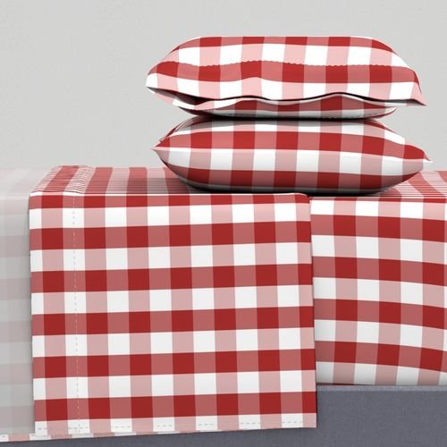 Aurora Red Gingham Check Pattern Design Collection Design Collection checked plaid sheet set design