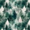 Small Endless Winter Tree Dreamscape Trees in Cool Teal Misty Forest