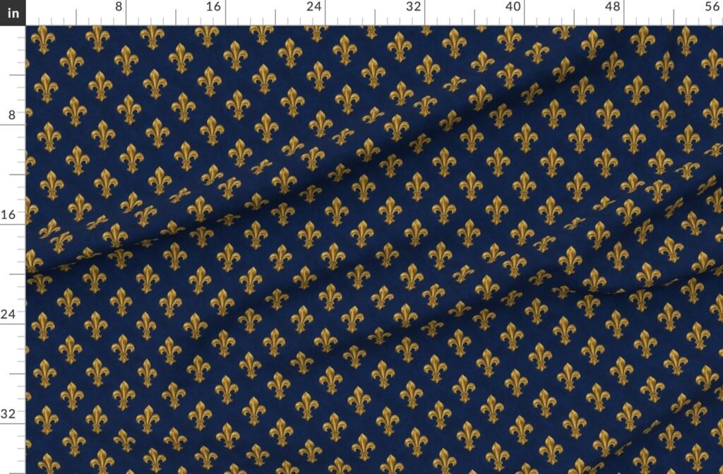 Elegant French royal fleur de lis pattern inspired by Bourbon Fabric design