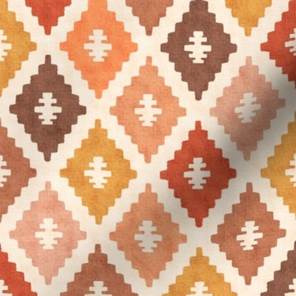 Hotel Cala Sol Sun Bleached Vintage Diamond Textile Design Collection Home Styling Collection earth tone fabric design