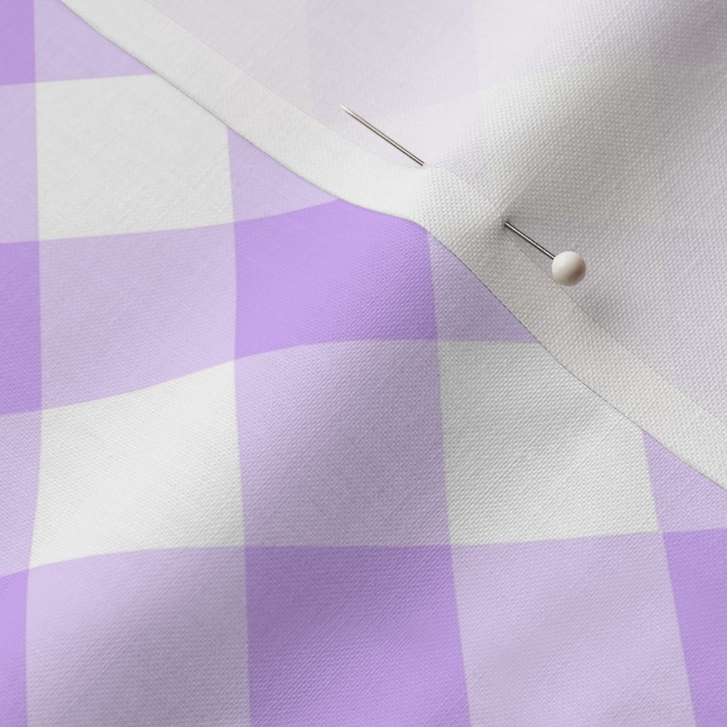 Lavender Purple Gingham Check Plaid Fabric lavender purple fabric