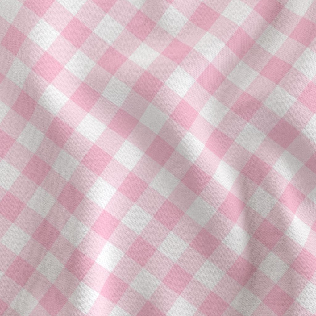 Baby Pink Gingham Check Plaid Fabric baby pink fabric