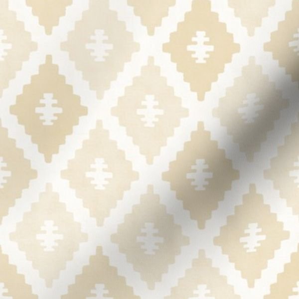 Small Sun Faded Mediterranean Diamond Pattern in Golden Sand Beige Design Collection Home Decor Collection faded yellow fabric design