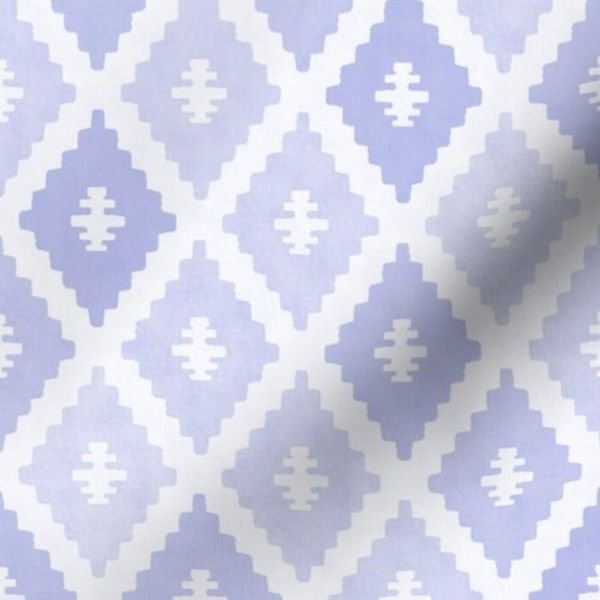 Small Sun Faded Mediterranean Diamond Pattern in Lavender Mist Blue Home Decor Collection Home Decor Collection dusty blue fabric design