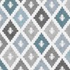 Large Weathered Seafoam Diamond Pattern in Charcoal Gray Decor Collection Home Decor Collection Large Sun Faded Mediterranean Diamond Pattern in Stormy Sea Blue colorway design