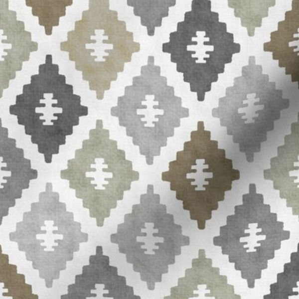 Small Weathered Olive Sage Diamond Pattern in Charcoal and Sand Home Styling Collection Home Decor Collection charcoal gray fabric design