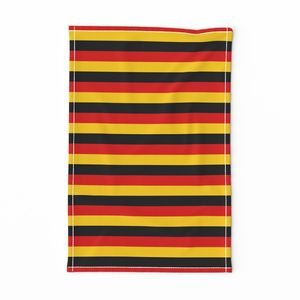 German Flag Colors Red Gold and Black 1 Inch Horizontal Stripes Home Styling Collection Design Collection red gold black tea towel design