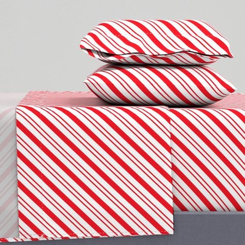 Red Diagonal Christmas Candy Stripes Decor Collection Interior Collection red and white sheet set design