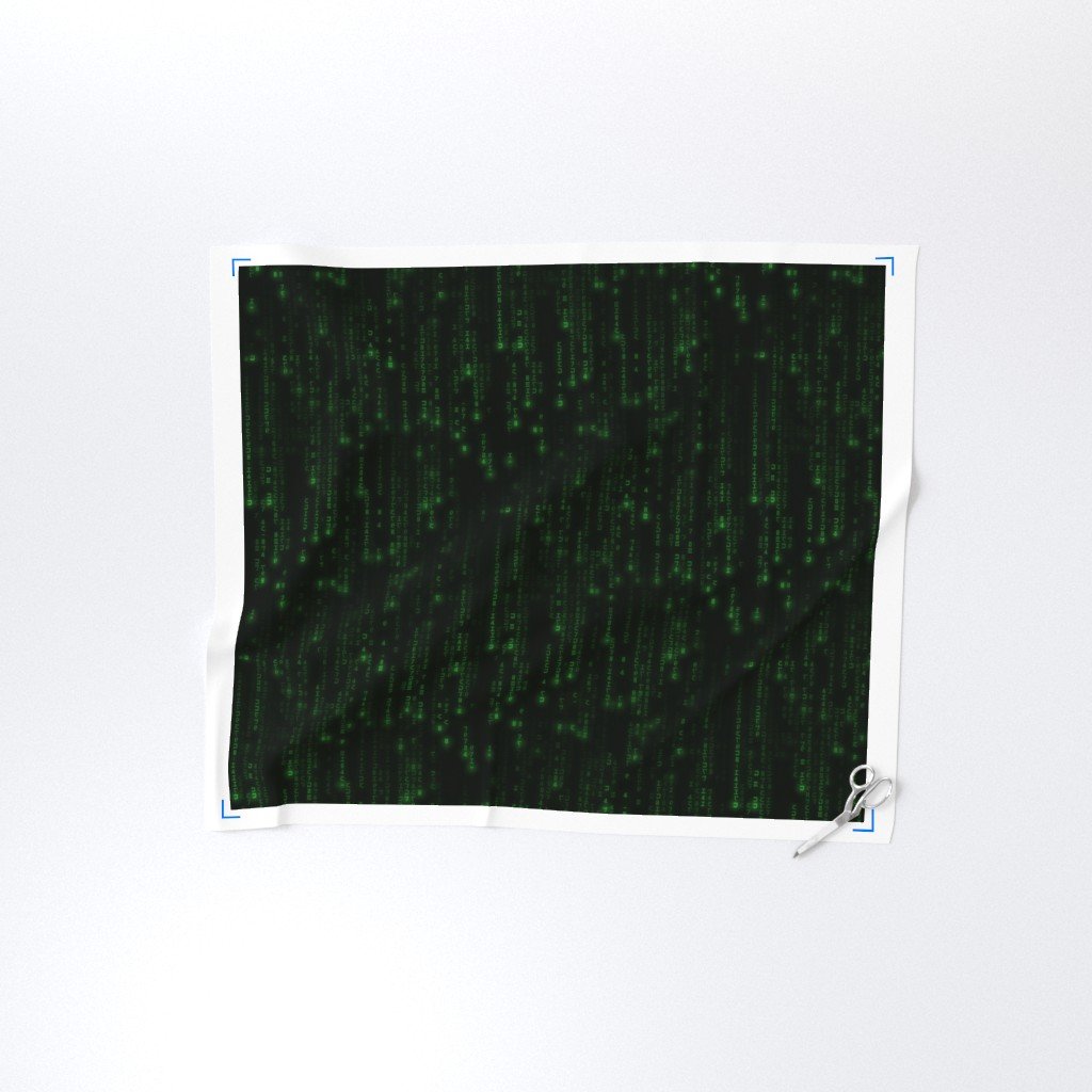 Neon Green Digital Rain Computer Code Decor Collection Decor Collection computer code fabric