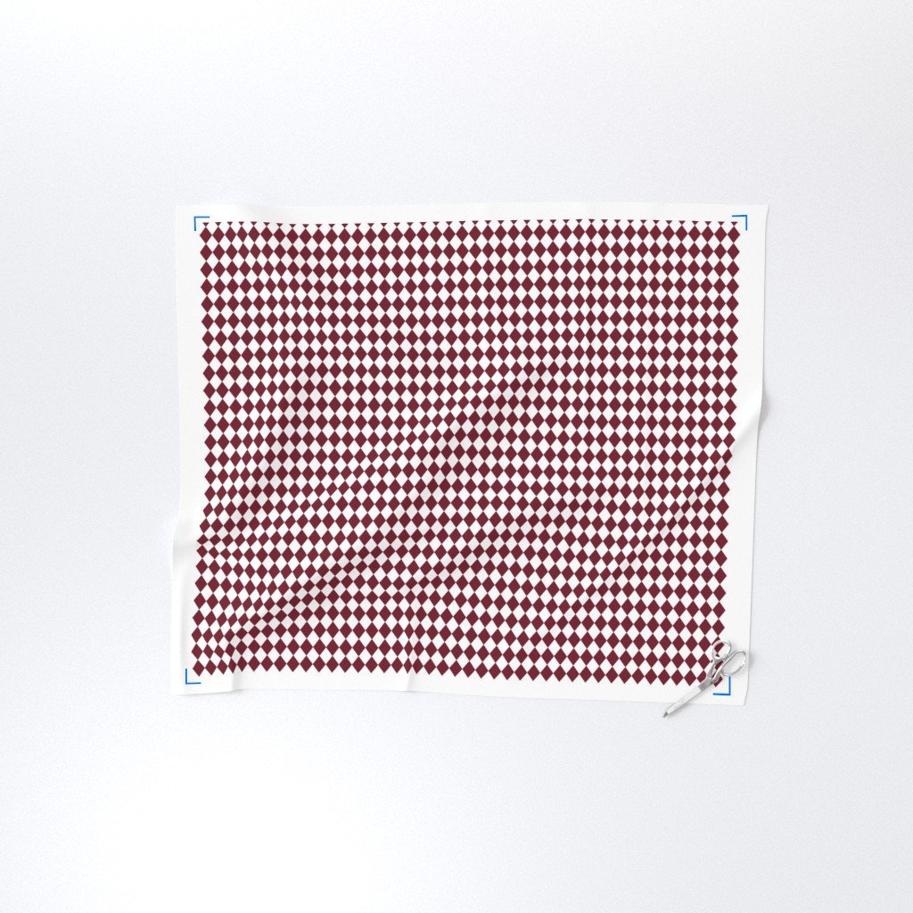 Small Wine and White Diamond Harlequin Check Pattern Design Collection Home Decor Collection wine diamond fabric