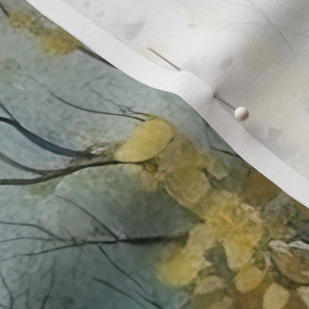 Endless Birch Tree Dreamscape Trees in Misty Forest Watercolor Design Collection Home Decor Collection birch trees fabric