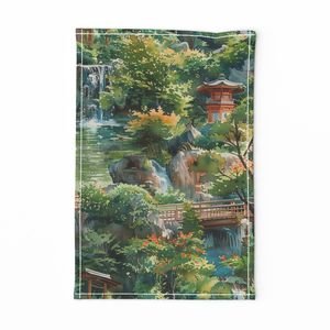 Eden of Tranquility A Japanese Water Garden Paradise Home Styling Collection Design Collection serene landscape tea towel design