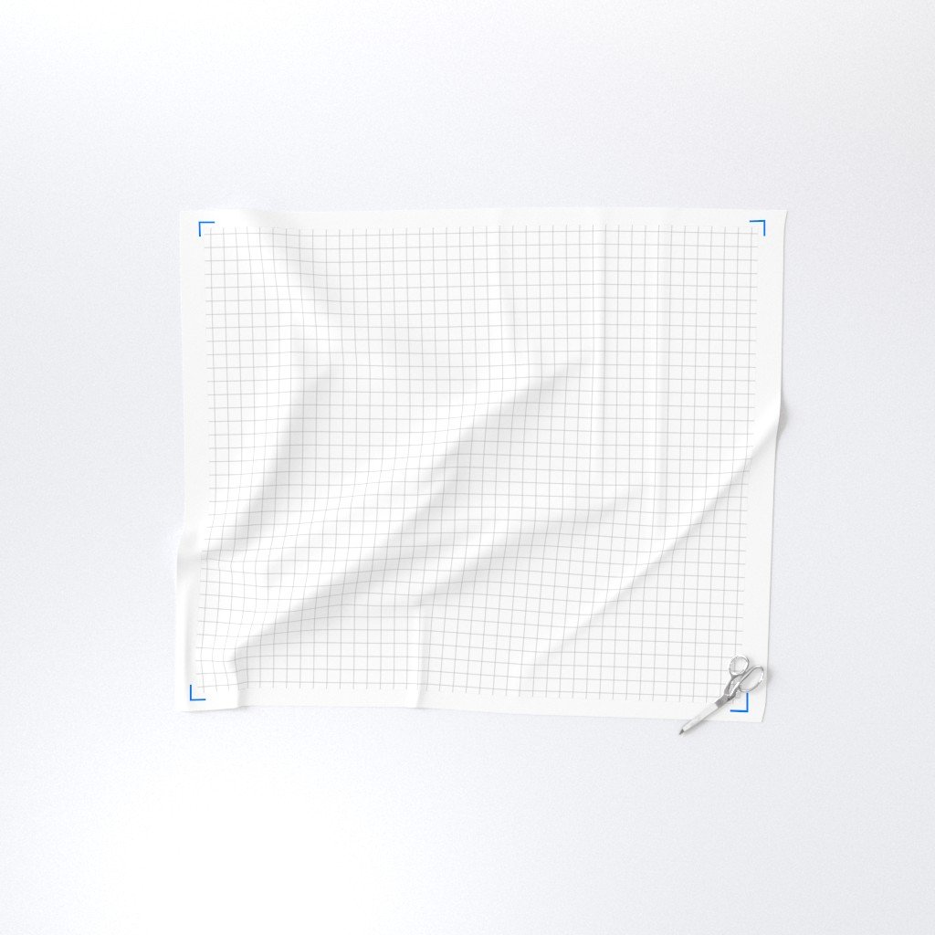 1 Inch Grid Line Pattern with Mid Grey Lines on White Home Decor Collection Home Styling Collection 1 inch fabric