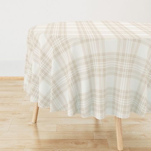 Sandstone Cream Large Traditional Tartan Plaid Pattern Design Collection Design Collection classic tablecloth design