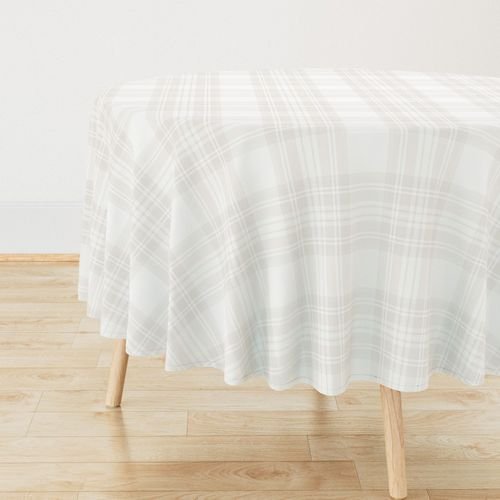 Soft Bone White Large Traditional Tartan Plaid Pattern Interior Collection Home Decor Collection bone tablecloth design