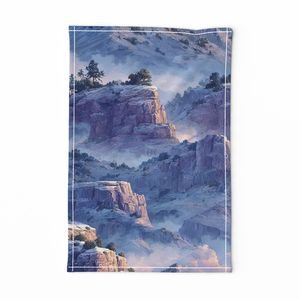 Winter Silence Over the Grand Canyon Watercolor Landscape Home Styling Collection Decor Collection cliffs tea towel design