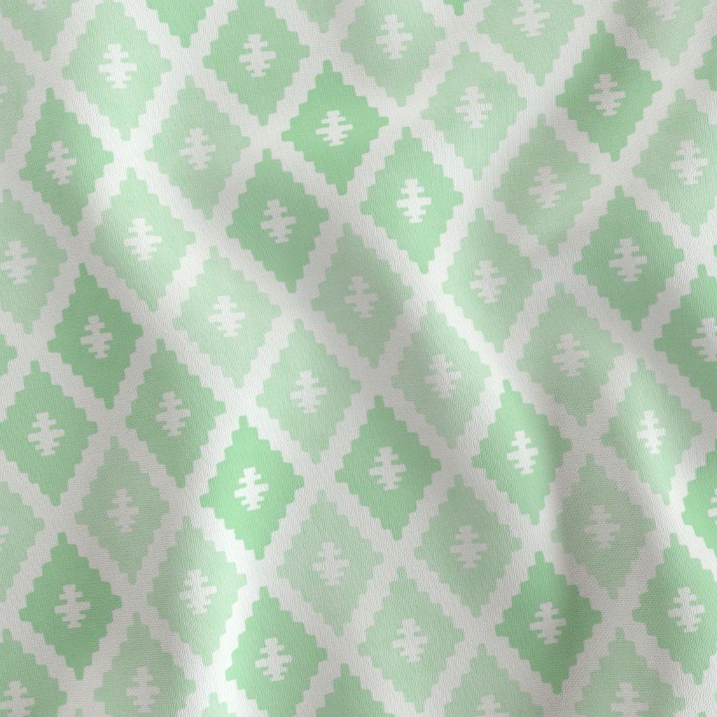Small Sun Faded Mediterranean Diamond Pattern in Seafoam Mint Green Design Collection Interior Collection faded botanical fabric