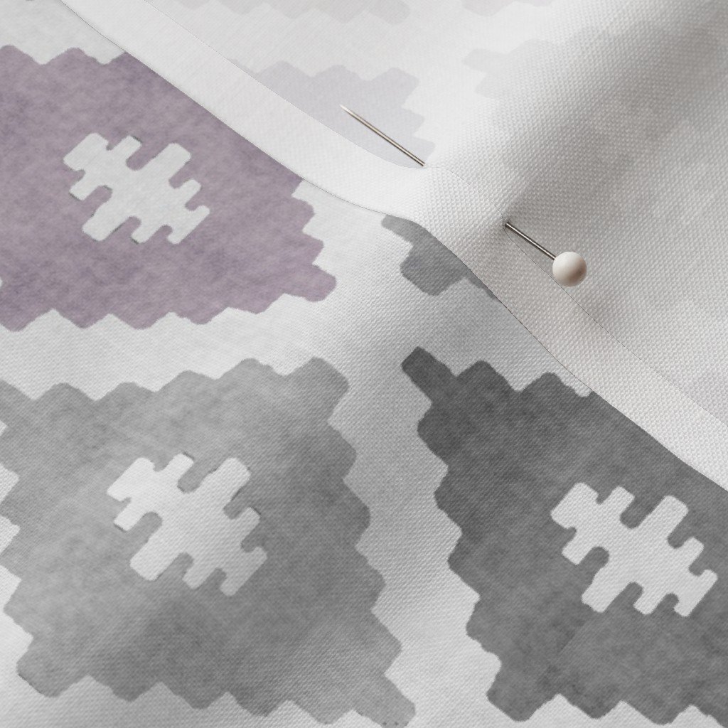 Small Sun Faded Mediterranean Diamond Pattern in Smoky Lavender Slate Decor Collection Home Styling Collection cool tone fabric