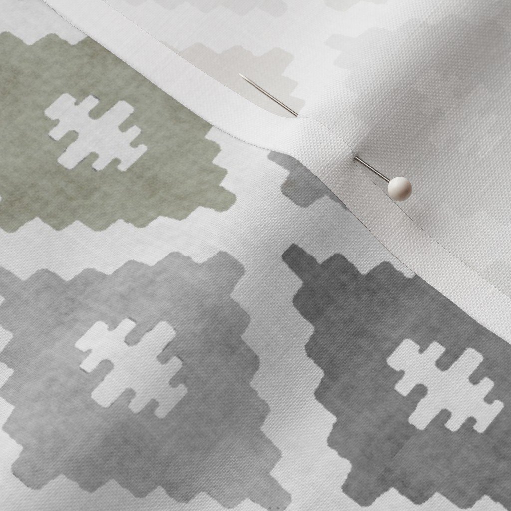 Small Weathered Olive Sage Diamond Pattern in Charcoal and Sand Home Styling Collection Home Decor Collection earth tone fabric