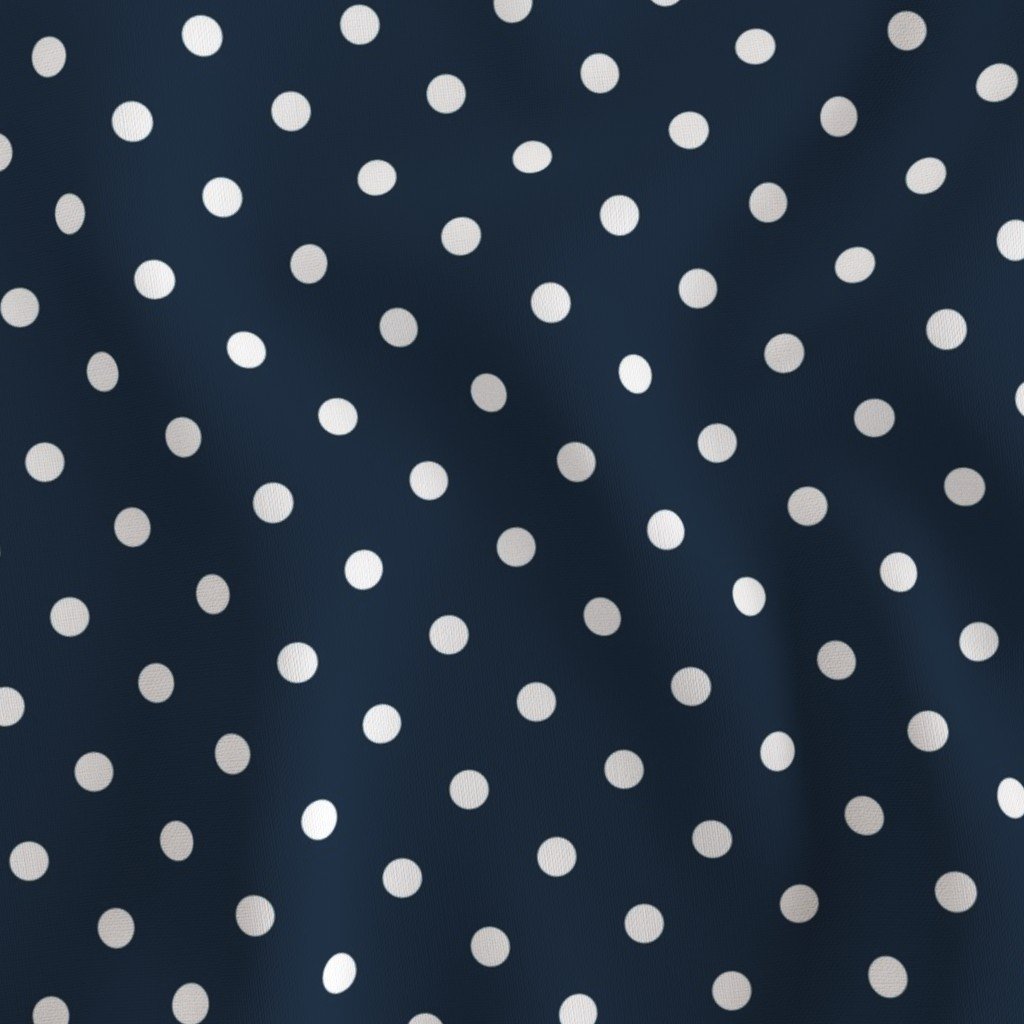White Polkadots on Marine Navy Blue Decor Collection Home Decor Collection marine blue spots fabric