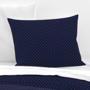 Mini Hot Pink Polkadots on Navy Blue Decor Collection Decor Collection navy hot pink dots pillow sham design
