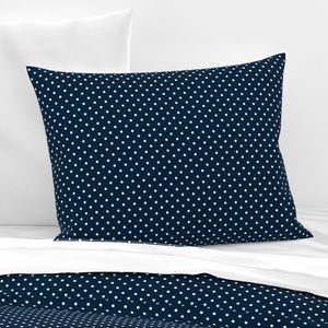 Mini White Polkadots on Navy Blue Interior Collection Design Collection navy white mini dot pillow sham design