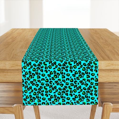 Leopard Spots Aqua Decor Collection Design Collection leopard fur table runner design