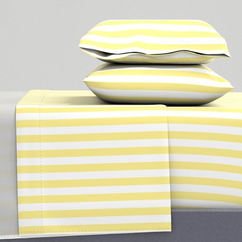 Buttermilk Yellow and White Wide Stripes Decor Collection Home Styling Collection yellow white stripe sheet set design
