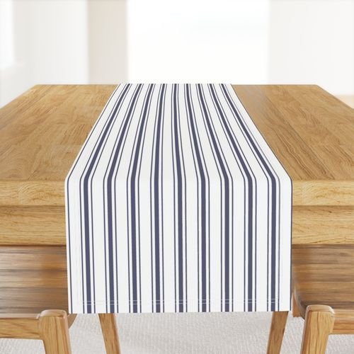 Mattress Ticking Midnight Blue Interior Collection Home Styling Collection striped pattern table runner design