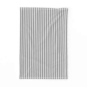 Mattress Ticking Narrow Striped Pattern in Dark Black and White Home Decor Collection Decor Collection ticking stripes tea towel design
