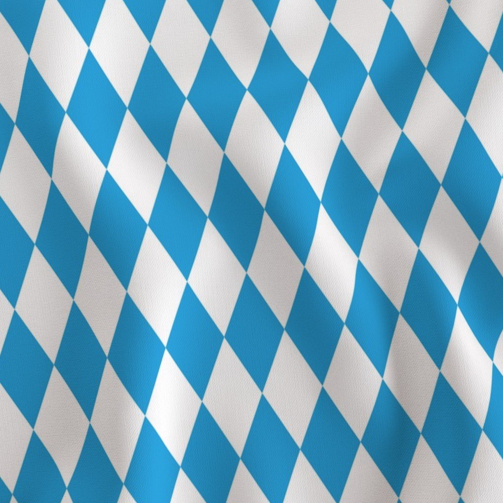 Oktoberfest Bavarian Blue and White Medium Diagonal Diamond Pattern Fabric blue and white fabric