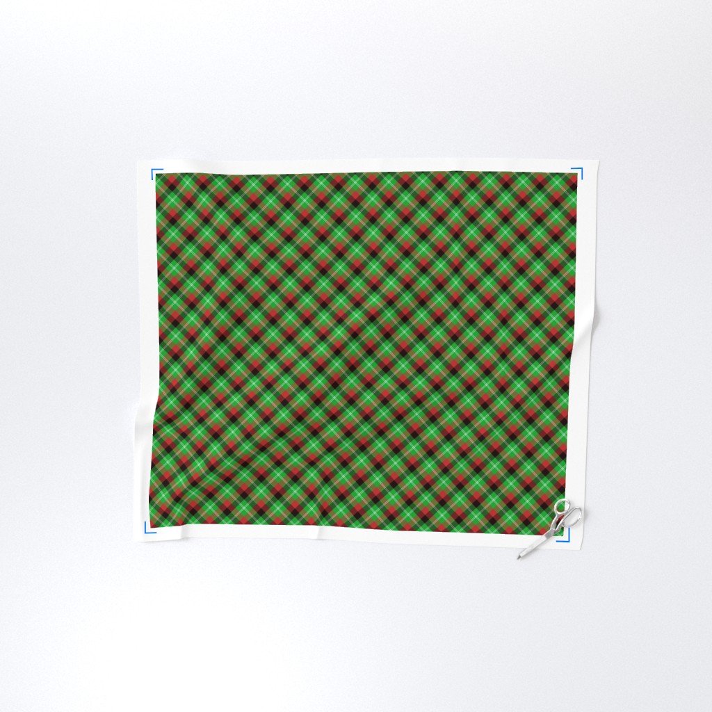 Christmas Holly Green Red and Black and Argyle Tartan Plaid with Crossed Decor Collection Home Decor Collection red plaid fabric