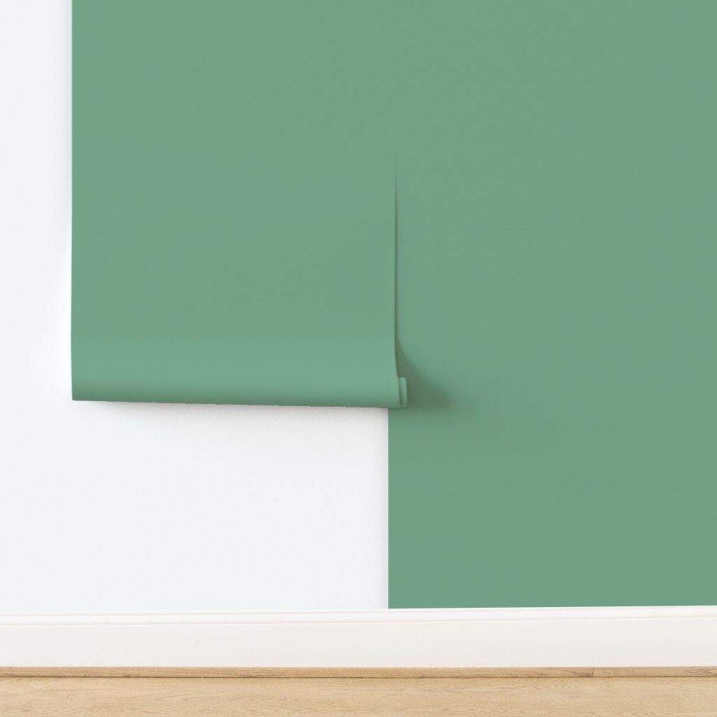 Modern Fresh Sage Green Solid Color 78A98C Wallpaper design