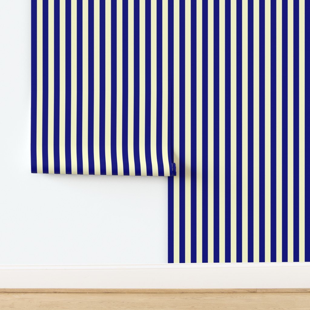 Classic Navy and Cream White 1 Inch Vertical Stripes Design Collection design