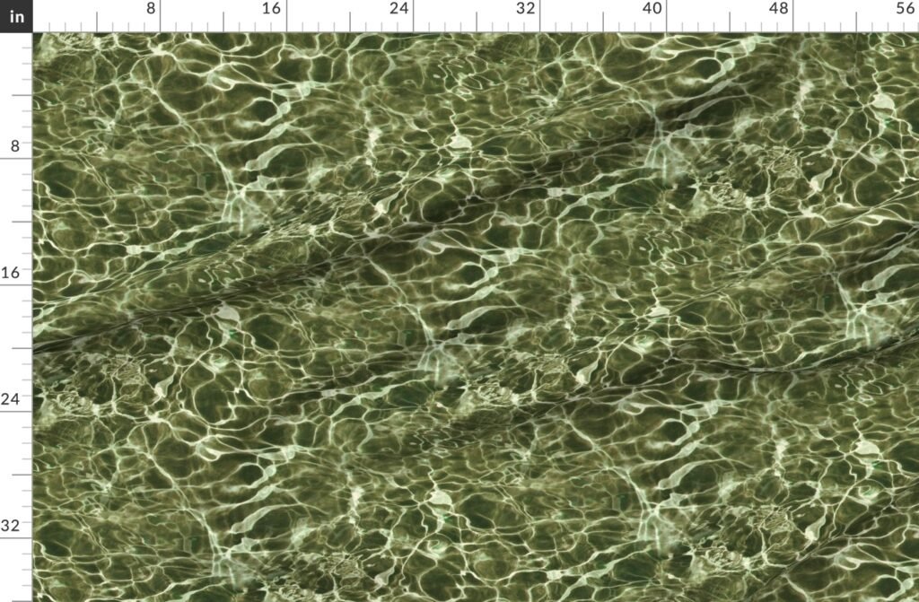 Isla Holbox Seagrass Shallows Water Ripples Fabric design