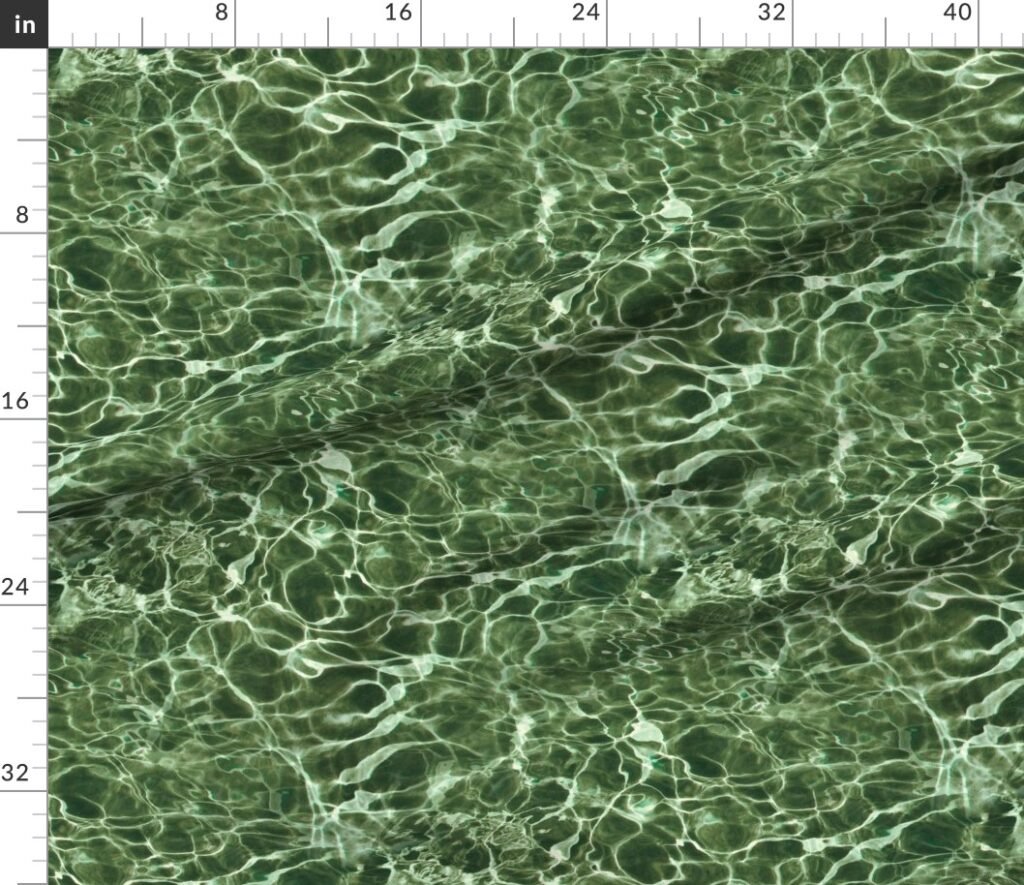 Formentera Emerald Cove Water Ripples Fabric design