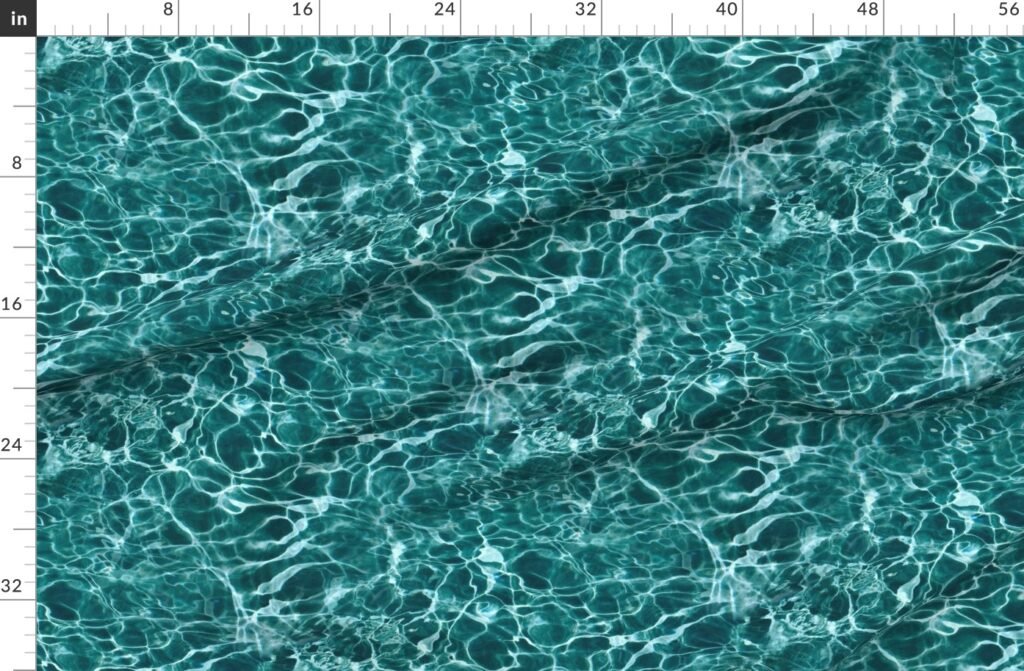 Kefalonia Melissani Lake Blue Water Ripples Fabric design