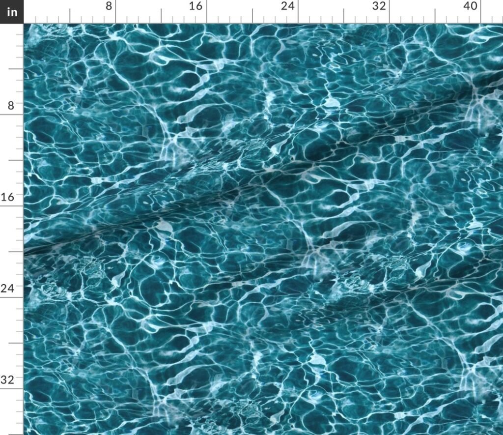 Hvar Adriatic Blue Water Ripples Fabric design