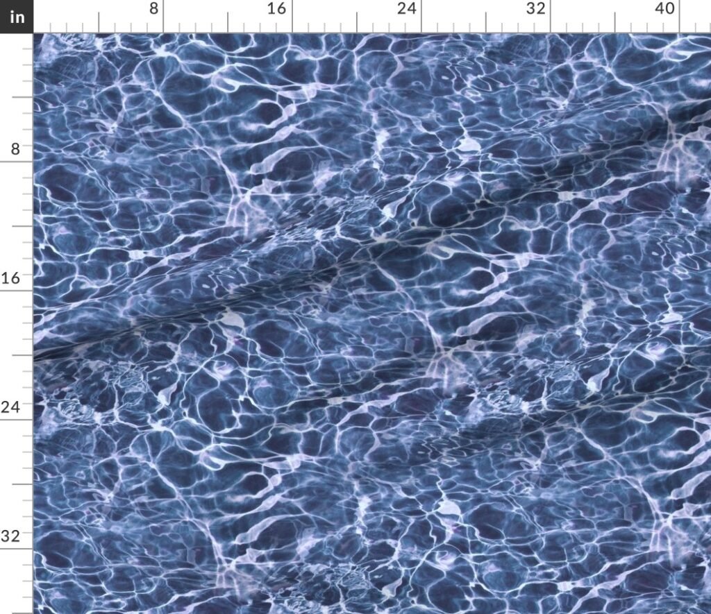 Greece Navagio Cove Lavender Blue Water Ripples Fabric design