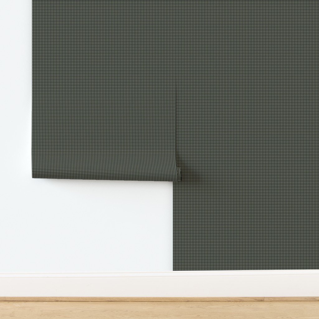Classic Black and Sage Green 1/2 Inch Grid Wallpaper design